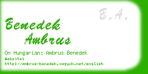 benedek ambrus business card